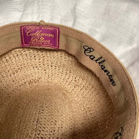 Callanan Resort "European Designed American Style" Hat Straw/Canvas White 174M - Picture 6 of 6